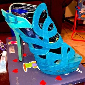 Blue suave high heels very pretty and sexy